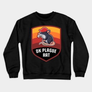 OK Plague Rat Red Hat Gradient Badge Crewneck Sweatshirt